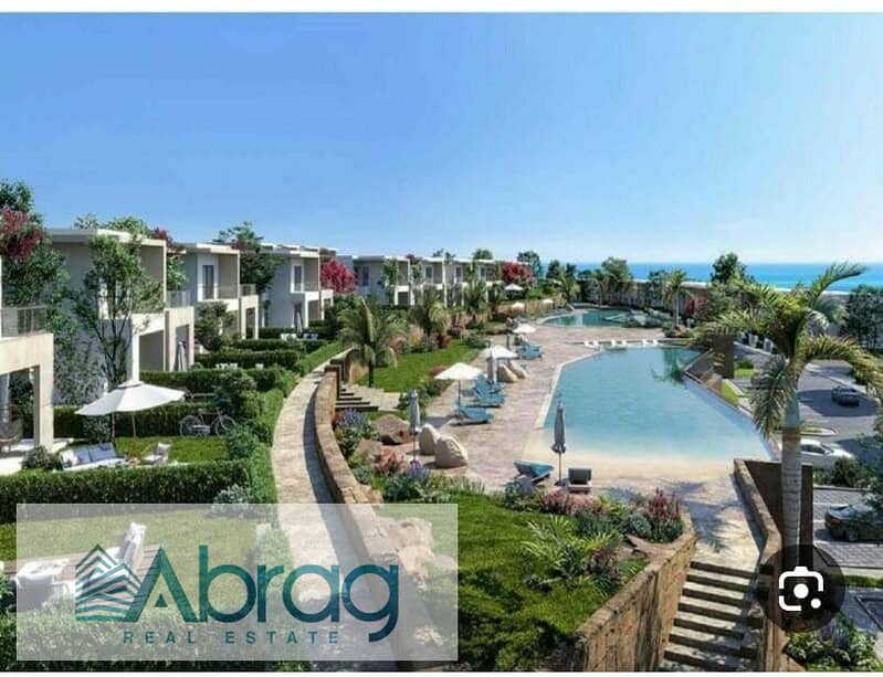 للبيع شاليه كورنر مميز بدون اوفر بساوث ميد الساحل الشمالي فيو مفتوح و فيو لاجون 0