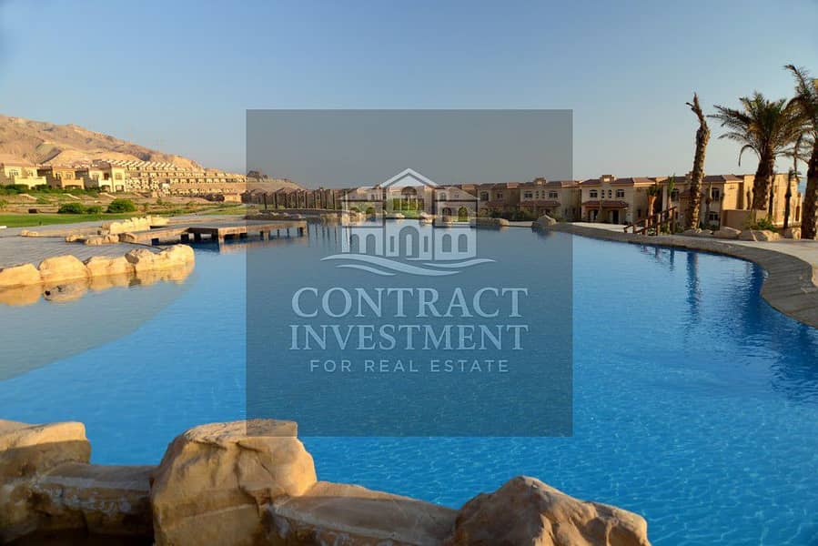 شاليه  3 غرف نوم دور اول 125م - تكمله اقساط - تلال السخنه فيو رائع 0