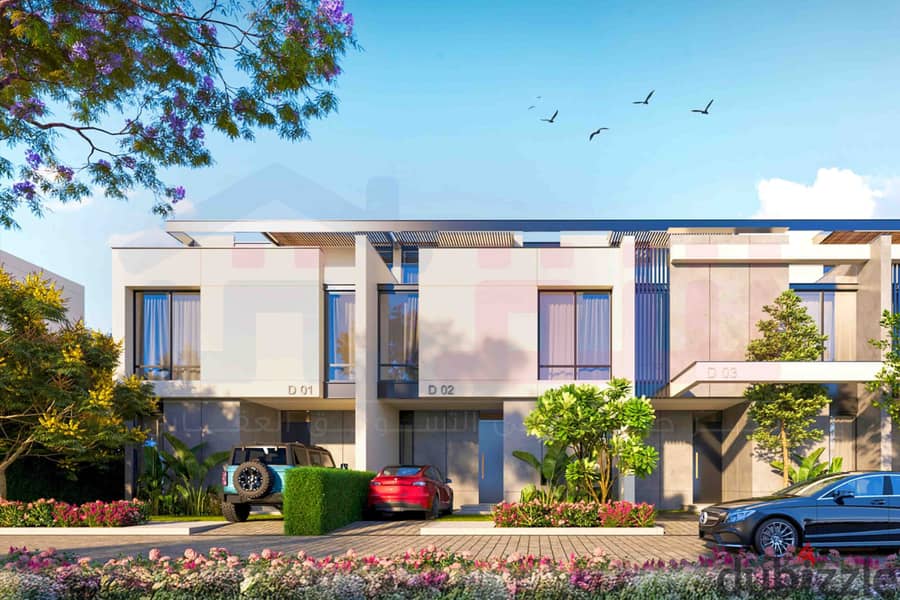 فيلا Town House للبيع (المباني 295م + الجاردن100م) كومباوند Malaaz - بإطلالة على نادي سموحة 0