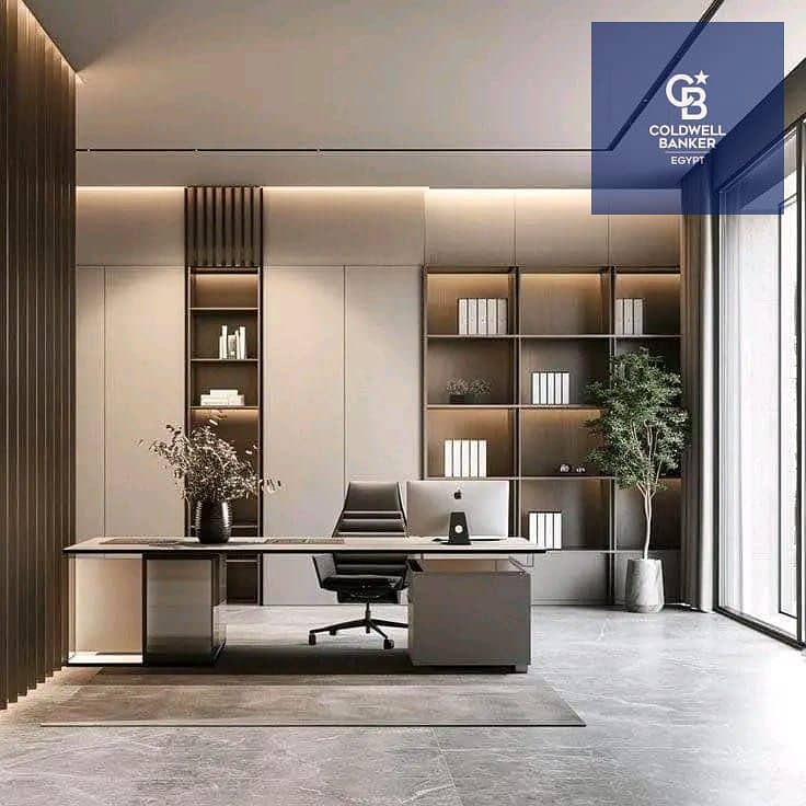 ب392 ألف فقط  استثمر في قلب العاصمة الادارية بامتلاك مكتب اداري متشطب بالتكيفات دايركت ع محور الامل 0