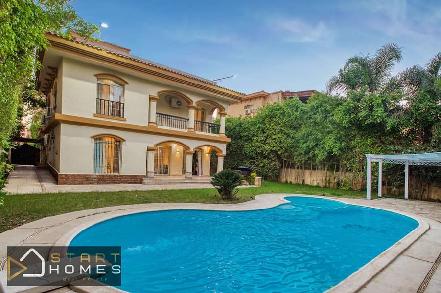 لعشاق الرافهيه والتميز - فيلا للبيع في مدينة الرحاب-بحمام سباحة ارقي فيلا بمنطقة الفيلات هيلز - تشطيبات خاصة علي اعلي مستوي -خطوات لنادي الرحاب ومسجد 0