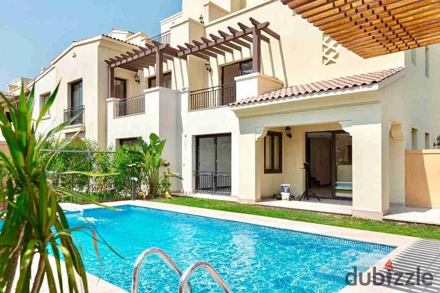 فيلا للايجار المفروش بحمام سباحه - في كمبوند ميفيدا اعمار 0