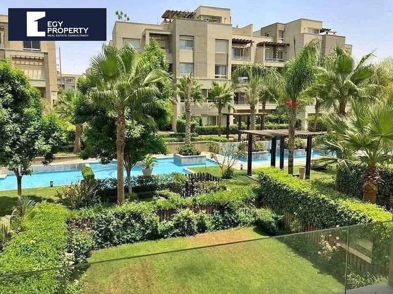 أرضي شقه للبيع بجاردن تشطيب كامل موقع متميز في سوان ليك حسن علام القاهرة الجديدة 0