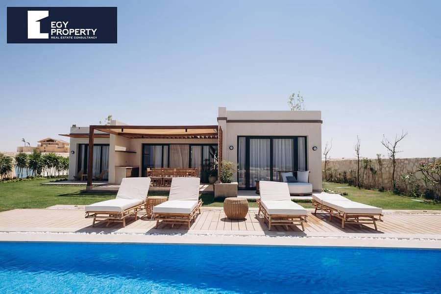 فيلا للبيع تشطيب كامل مباشر علي البحر في بيت البحر الساحل الشمالي سيدي حنيش إمتلك الأن! 0