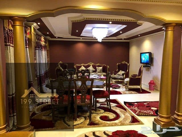 شقة مفروشة للبيع 220م | 3 غرف نوم | 3 ريسبشن | 2 حمام | 2 بلكونة | 3 تكييفات | أسانسير | دور ثالث | عدادات كاملة | السعر 6,000,000 جنيه 0