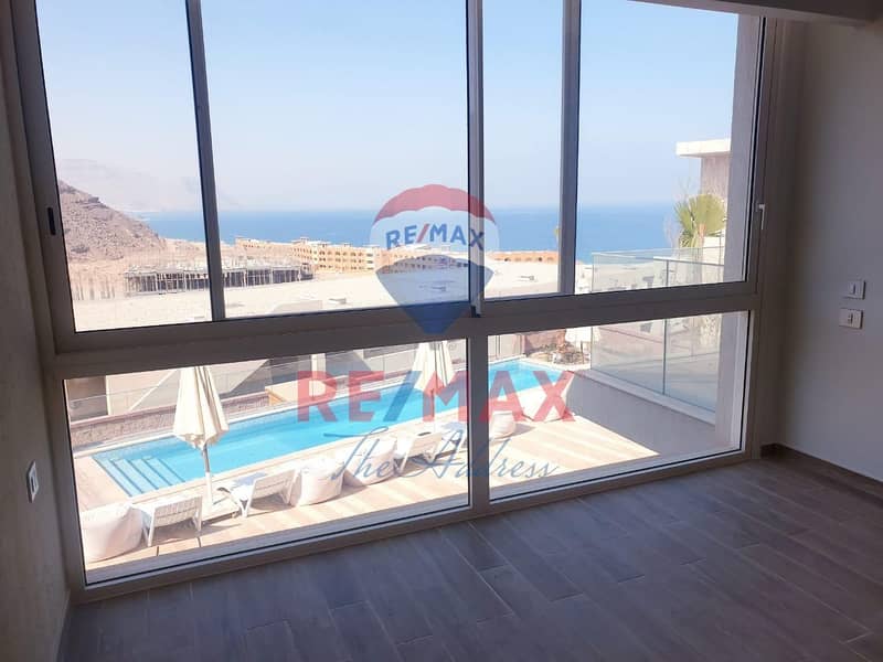 تاون هاوس كورنر، طابق أرضي + طابق أول مع حديقة، مساحة 42 متر مربع في المونت جلالة - العين السخنة 0