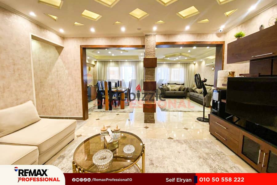 شقة قانون جديد للايجار 160 م سموحه (ش جاردن سيتي)  فيو مفتوح 0