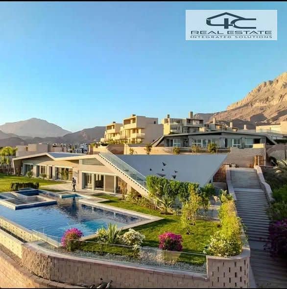 فيلا توين هاوس للبيع  بحري  فيو كامل علي البحر ولاجون بمقدم و اقساط   في المونت جلالة العين السخنة بالقرب من لافيستا و و بورتو السخنة 0