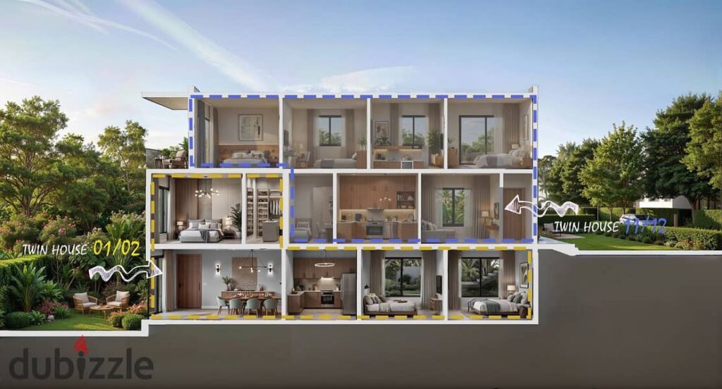 فيلا 227م للبيع في كمبوند او ويست اكتوبر سعر افتتاحي 10 سنين تقسيط مرحله او فيوز علي طريق الواحات دايريكت  بمقدم 5% 0