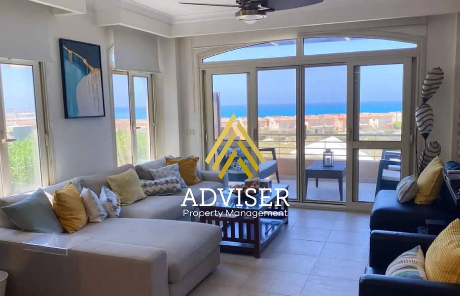 شاليه فندقي علي البحر متشطب بقسط علي 14 سنة في تلال العين السخنة كوفايا - رؤيه 0