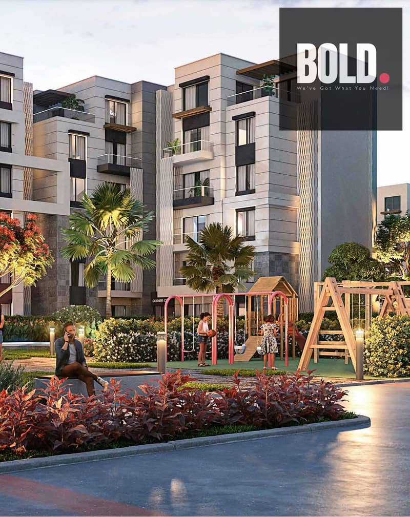 شقة أرضية كاملة التشطيب، غرفتا نوم مع حديقة خاصة في باديا، مدينة 6 أكتوبر Fully Finished Ground 2BR with Private Garden in Badya 6 october city 0