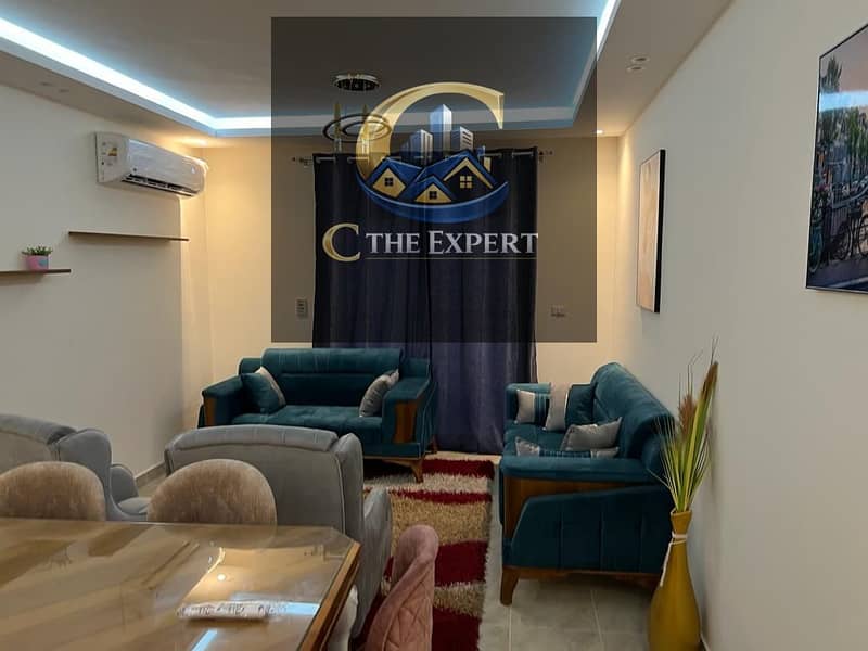 شقة للإيجار مفروشة بالكامل فيو جاردن وشارع غرفتين جاهزة للسكن 89 متر في الرحاب 2 - المرحلة السابعة القديمة Al Rehab - Old Phase 7 - New Cairo 0