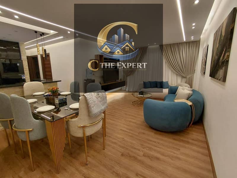 شقة للإيجار مفروشة مودرن بالكامل فيو جاردن بالقرب من مول اوول سيزون بارك 3 غرف الترا سوبر لوكس اول سكن في مدينتي Madinaty B10 0