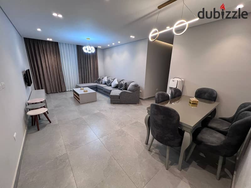 شقة للايجار مفروش كامل  فيلدج وست درة الشيخ زايد 3 غرف 3 حمام الترا لوكس 0