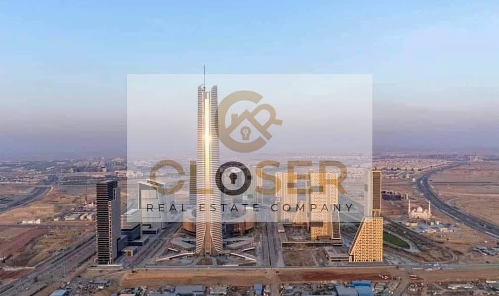 اخر مكتب للبيع بفيو مفتوح علي البرج الايقوني taj tower  1 باقل مقدم وكمان تقسيط 10 سنين 0