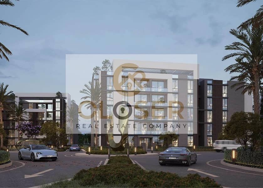 للبيع شقه 3غرف بأفضل تقسيمه بكمبوند بالم ايلاند امام بوابه 3 لمدينتي قسط ع10سنين 0