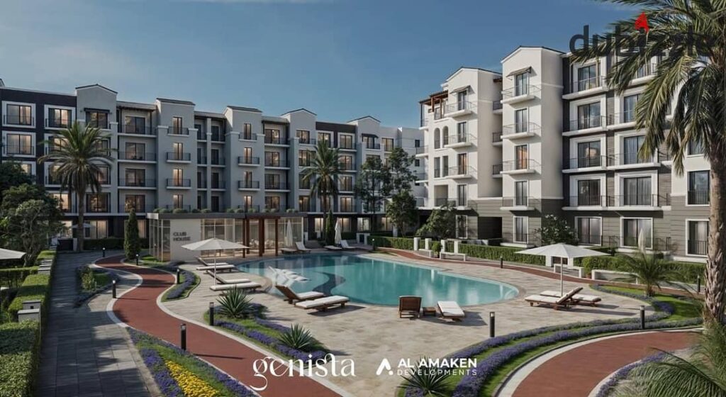 للبيع شقه60م كمبوند جينيستا الشيخ زايد طريق اسكندريه الصحراوي بجوار شارع النزهه لوكيشن مميز بمقدم5%واقساط تصل الي10سنوات باقل سعر متر في الشيخ زايد 0