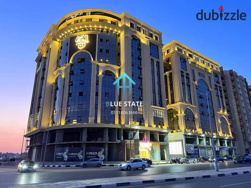 مكتب إداري للإيجار في زهراء المعادي – برج الحجاز مساحة 160 متر جاهز للعمل 0