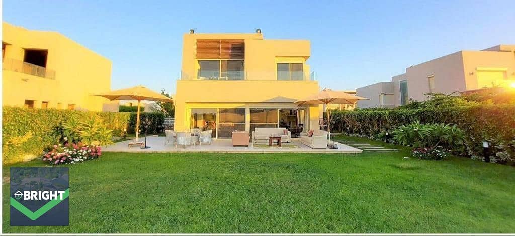 شالية سينيور 222م + 350م جاردن اول صف جولف بأقل سعر في Hacienda Bay 0