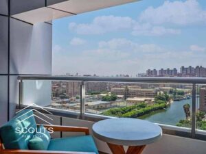 7,573,000 ج.م شقة فندقية للبيع بالفرش والاجهزة والتكييفات والمطبخ كامل في برج Reve Du Nil دقايق من نايل بيرل و فندق هيلتون بالقرب من الزمالك علي كورنيش المعادي