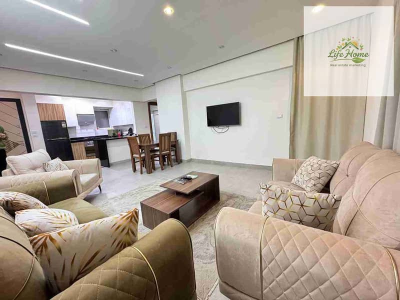 شقه مفروش للايجار في الرحاب غرفتين نوم واحد حمام فرش مودرن 0