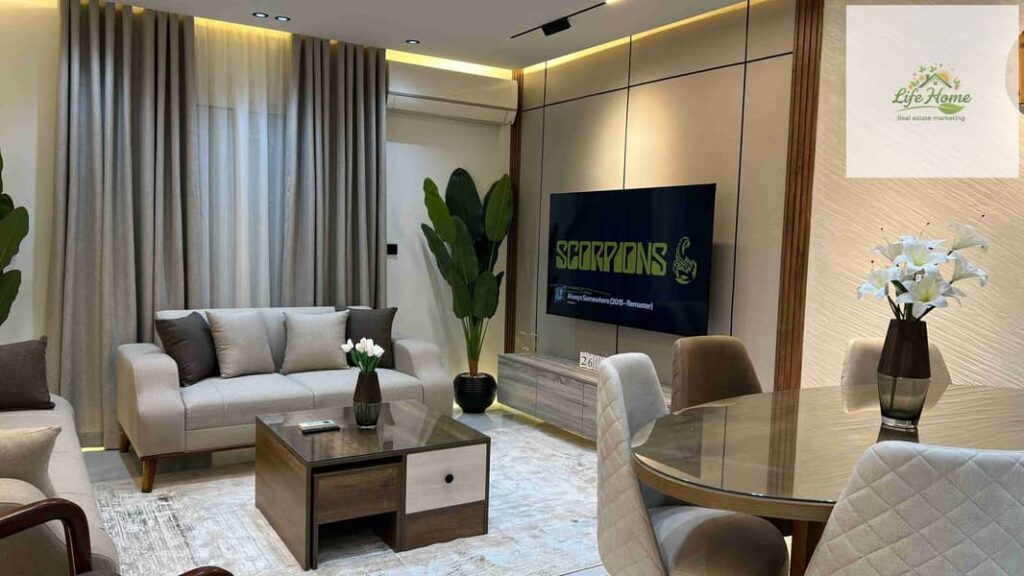 A hotel apartment for rent in Rehab, two bedrooms, one bathroom 0