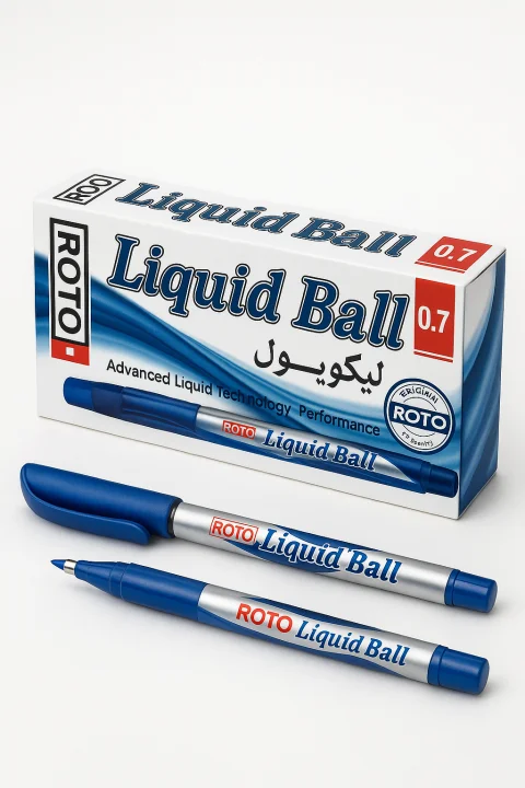 Roto قلم جاف أزرق – طقم 12 قلم سن 0.7 (روتو ليكويد)