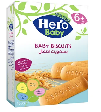 هيرو بيبي بسكويت للأطفال من عمر 6 أشهر – قوام مناسب للمرحلة الأولى – 180 جرام