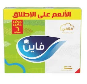 فاين فلافي مناديل وجه – نعومة واضحة للاستخدام اليومي – 2 طبقة | 6 عبوات × 480 منديل