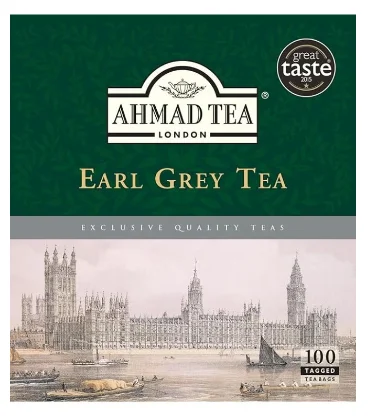 أحمد تي شاي إيرل جراي 100 كيس – نكهة البرغموت الكلاسيكية وجودة فاخرة