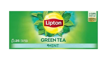 ليبتون شاي أخضر بالنعناع – انتعاش خفيف في كل كوب – 25 كيس شاي