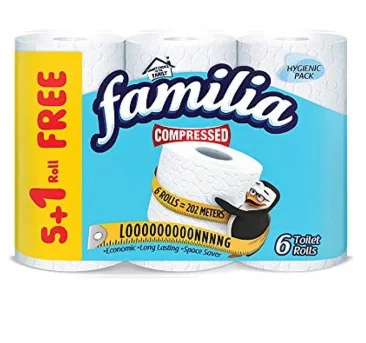 فاميليا لفات مرحاض مضغوطة – مساحة أقل واستخدام عملي – عبوة 6 قطع أبيض