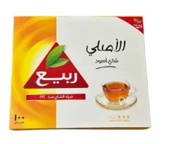 شاي ربيع الأسود الأصلي فتلة 100 فتلة – طعم قوي وجودة ثابتة