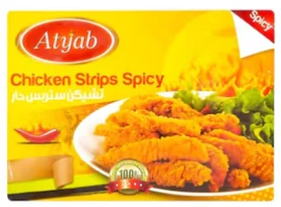 أطياب ستريبس دجاج حار 400 جرام – شرائح دجاج مقرمشة بطعم حار